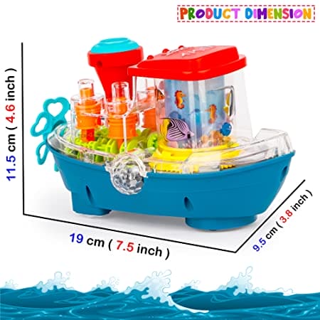 Gear Land Ship, Musical Toy Boat with Colorful Light, Transparent Rotatable Concept Boat, Underwater World Cruise Ship Toy For Kid, Battery Operated Toy Boat with Rotating Fishing Lamp Toy, Children's Toy Boat Gear Land Ship, Musical Toy Boat with Colorful Light, Transparent Rotatable Concept Boat, Underwater World Cruise Ship Toy For Kid, Battery Operated Toy Boat with Rotating Fishing Lamp Toy, Children's Toy Boat